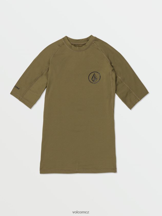 cz Volcom muži oblečení Lido pevná košile s krátkým rukávem válečný 6Z0N20658