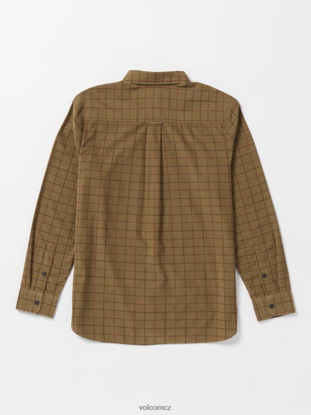 cz Volcom muži oblečení candátová košile s dlouhým rukávem tmavě khaki 6Z0N20134