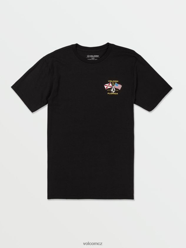 cz Volcom muži oblečení floridaflag tričko s krátkým rukávem Černá 6Z0N2086