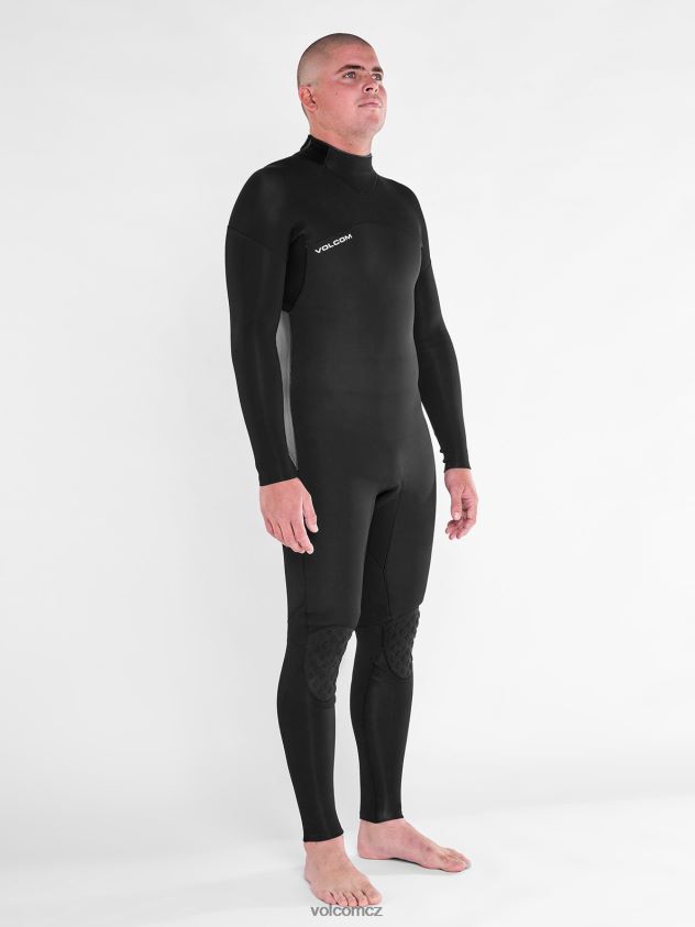 cz Volcom muži oblečení modulátor 4/3mm dlouhý rukáv zip na zádech fullsuit Černá 6Z0N20636