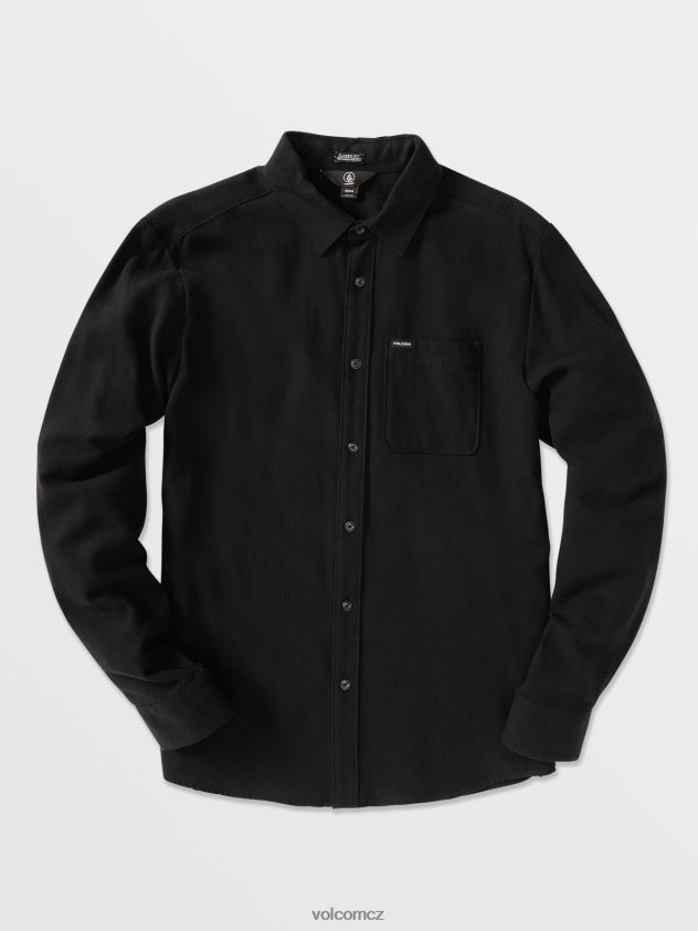 cz Volcom muži oblečení pevná košile s dlouhým rukávem Černá 6Z0N20149
