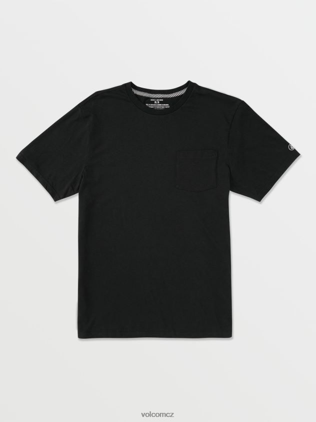 cz Volcom muži oblečení pevné kapesní tričko s krátkým rukávem Černá 6Z0N20109