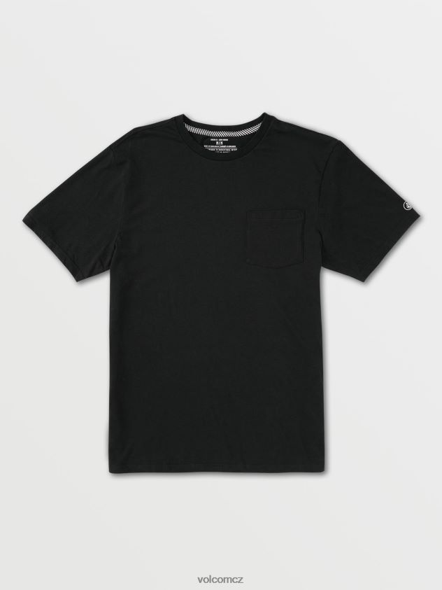 cz Volcom muži oblečení pevné kapesní tričko s krátkým rukávem Černá 6Z0N20114