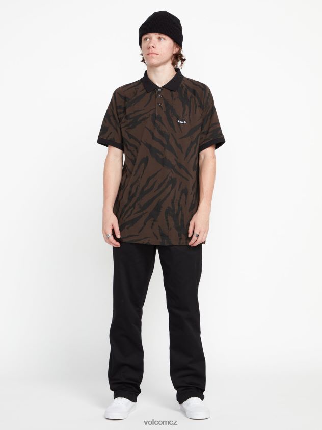 cz Volcom muži oblečení ralphie polo tričko s krátkým rukávem tabák 6Z0N20155