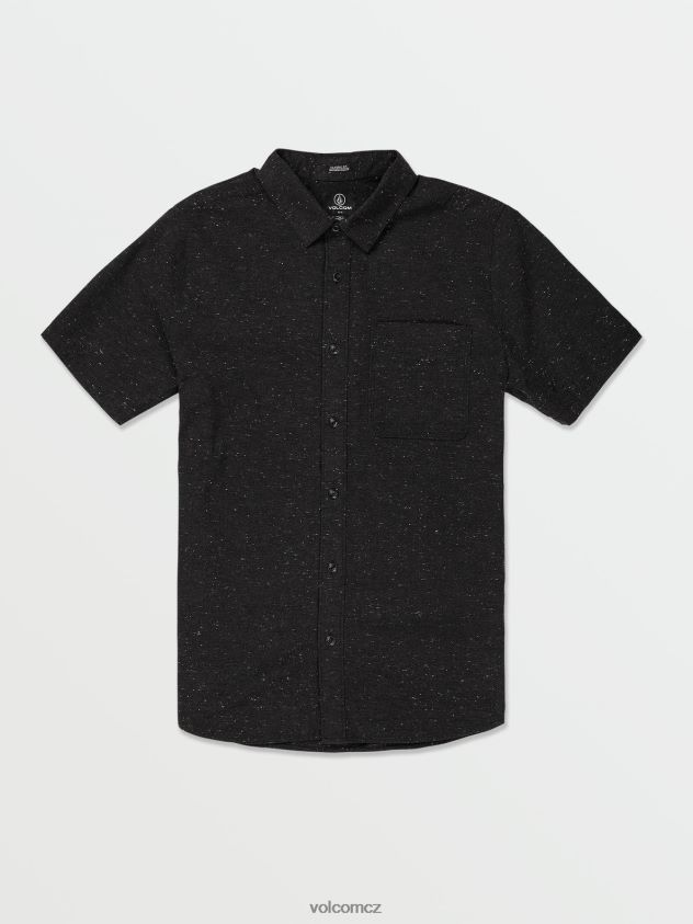 cz Volcom muži oblečení rande rytíř košile s krátkým rukávem Černá 6Z0N20138
