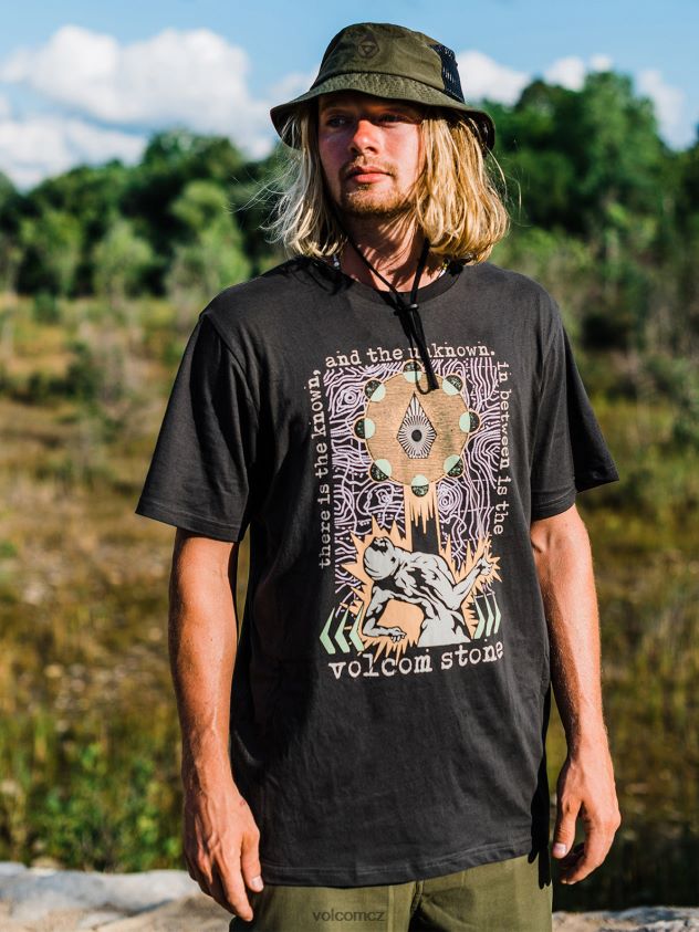 cz Volcom muži oblečení tričko skate vitals apparition s krátkým rukávem vintage černá 6Z0N201
