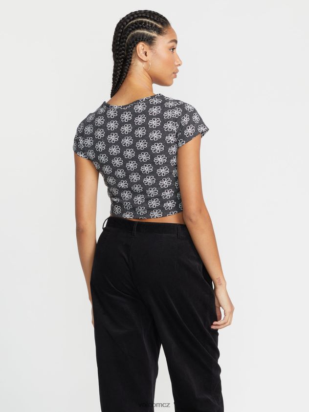 cz Volcom ženy oblečení Daisie baby košile s krátkým rukávem Černá 6Z0N20798