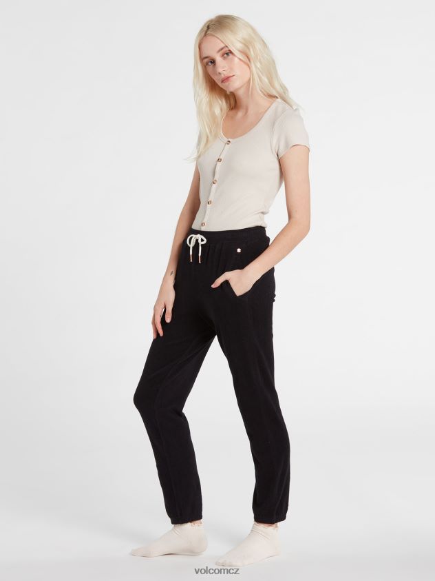 cz Volcom ženy oblečení žil v lounge fleecových kalhotách Černá 6Z0N20965