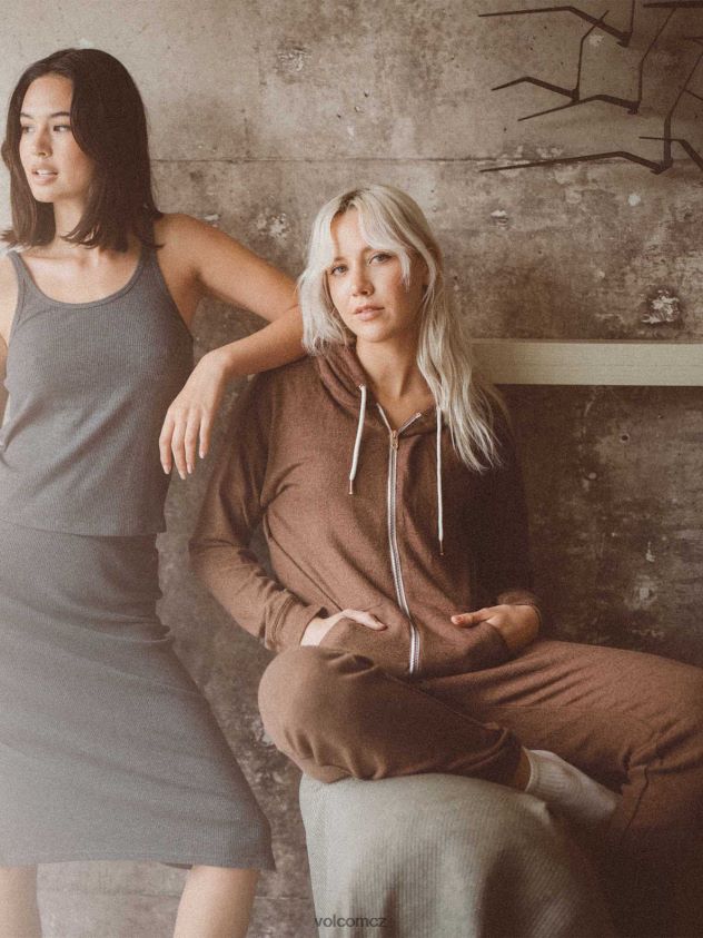 cz Volcom ženy oblečení žil v salonku na zip bundě čokoláda 6Z0N20899