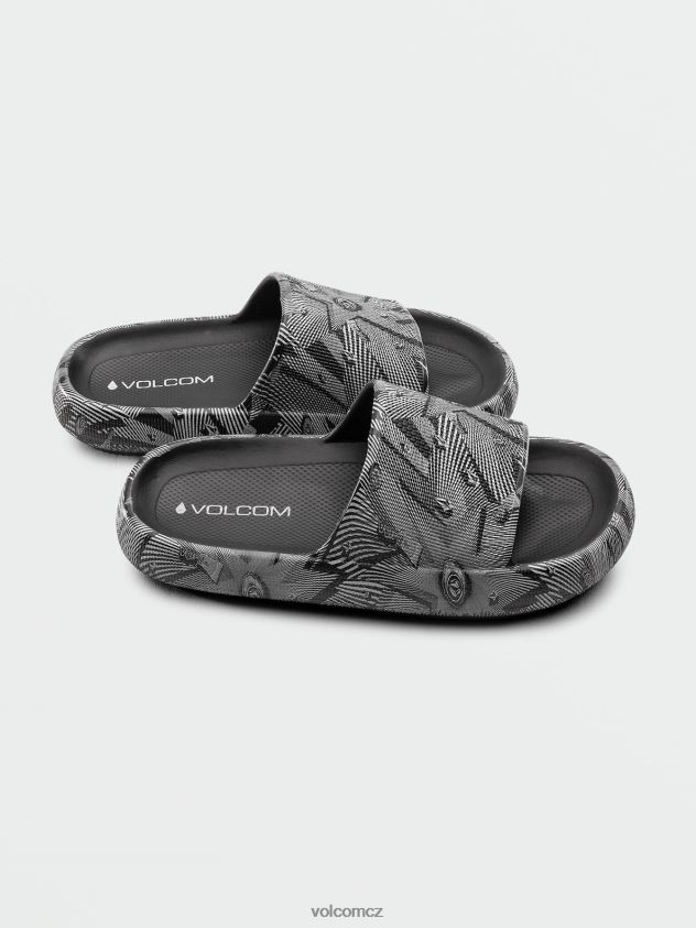 cz Volcom ženy obuv sandály kamenité cloud slide Černá bílá 6Z0N201003